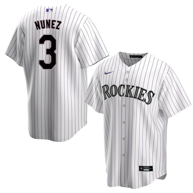 Nike Men #3 Dom Nunez Colorado Rockies Baseball Jerseys Sale-White